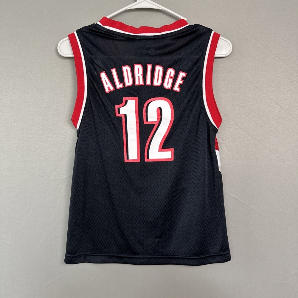 Adidas LaMarcus Aldridge Portland Trail Blazers Black NBA Jersey Youth Small - Picture 4 of 8